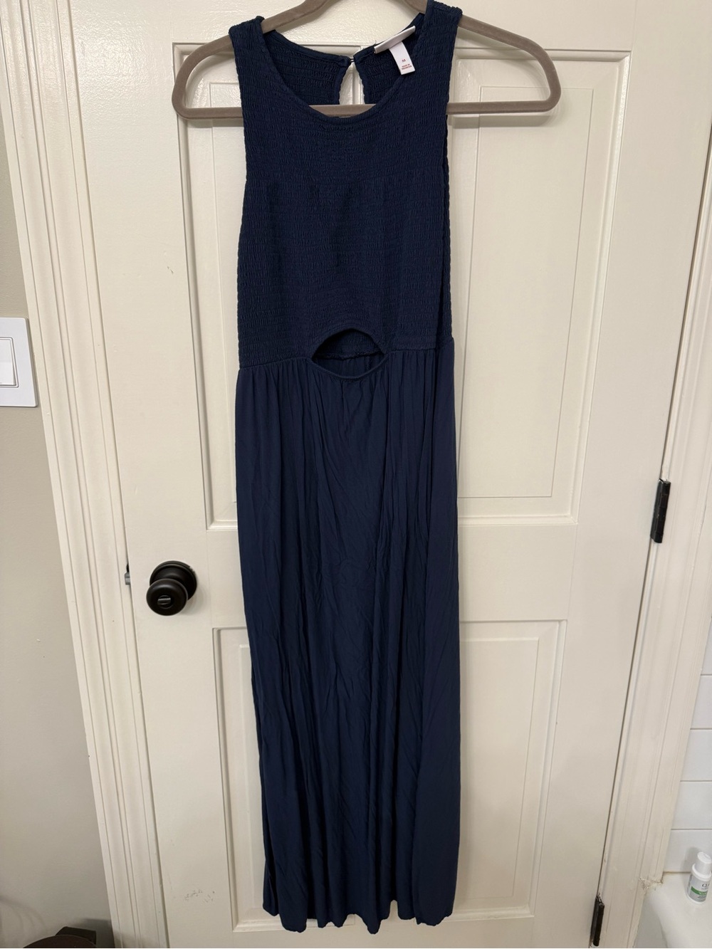 Ingrid & Isabel Navy Blue Maternity Maxi Dress with Cutout